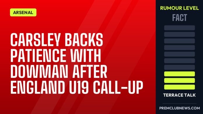 Carsley backs patience with Dowman after England U19 call-up Carsley backs patience with Dowman after England U19 call-up