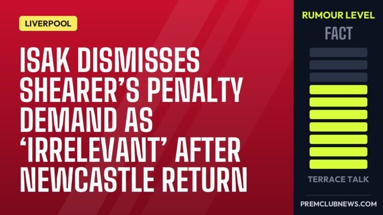 Isak dismisses Shearer’s penalty demand as ‘irrelevant’ after Newcastle return