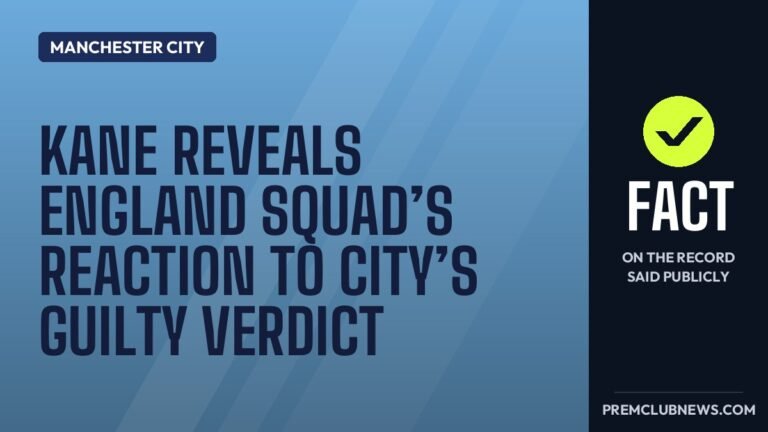 Kane reveals England squad’s reaction to City’s guilty verdict