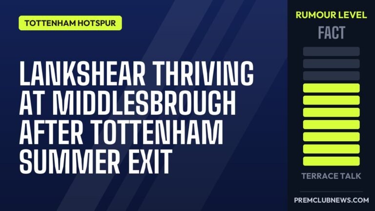 Lankshear thriving at Middlesbrough after Tottenham summer exit