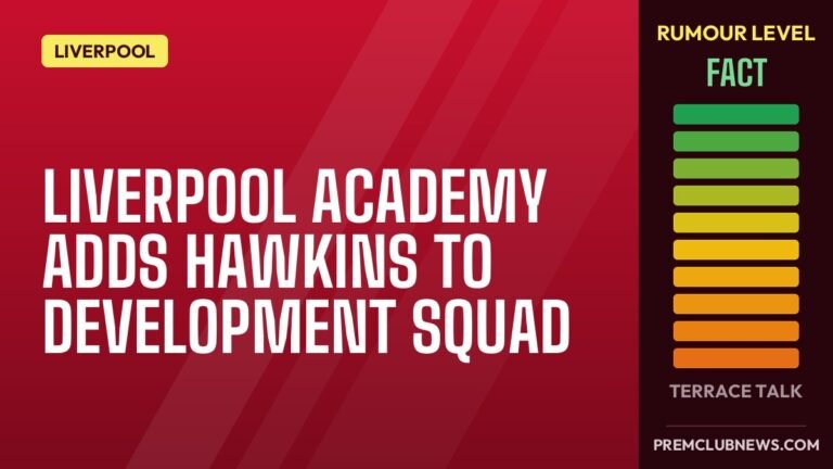 Liverpool Academy Adds Hawkins to Development Squad