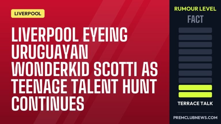 Liverpool eyeing Uruguayan wonderkid Scotti as teenage talent hunt continues