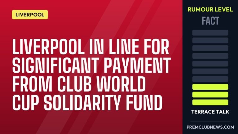 Liverpool in line for significant payment from Club World Cup solidarity fund