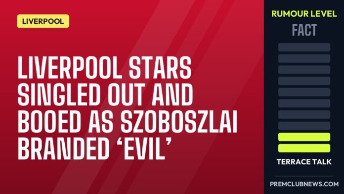 Liverpool stars singled out and booed as Szoboszlai branded ‘evil’