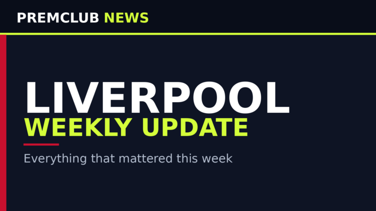 PremClub News Liverpool Weekly Update banner