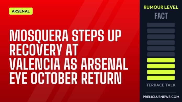 Mosquera steps up recovery at Valencia as Arsenal eye October return Mosquera steps up recovery at Valencia as Arsenal eye October return