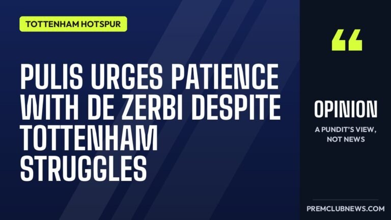 Pulis urges patience with De Zerbi despite Tottenham struggles
