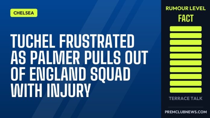 Tuchel frustrated as Palmer pulls out of England squad with injury