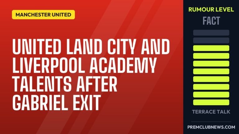 United land City and Liverpool academy talents after Gabriel exit