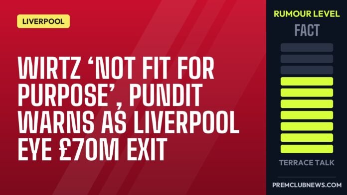 Wirtz ‘not fit for purpose’, pundit warns as Liverpool eye £70m exit Wirtz ‘not fit for purpose’, pundit warns as Liverpool eye £70m exit