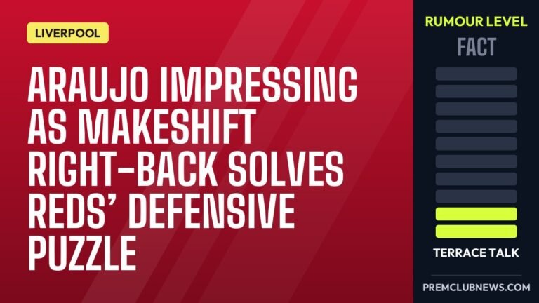 Araujo impressing as makeshift right-back solves Reds’ defensive puzzle