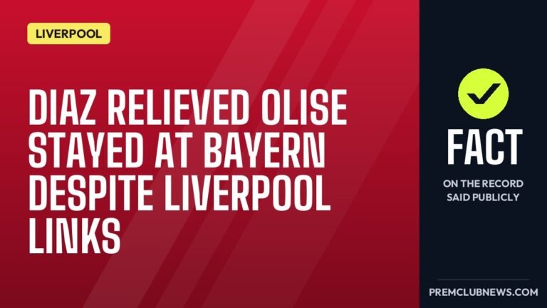 Diaz relieved Olise stayed at Bayern despite Liverpool links