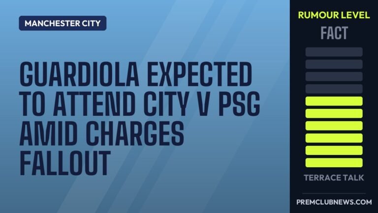 Guardiola expected to attend City v PSG amid charges fallout