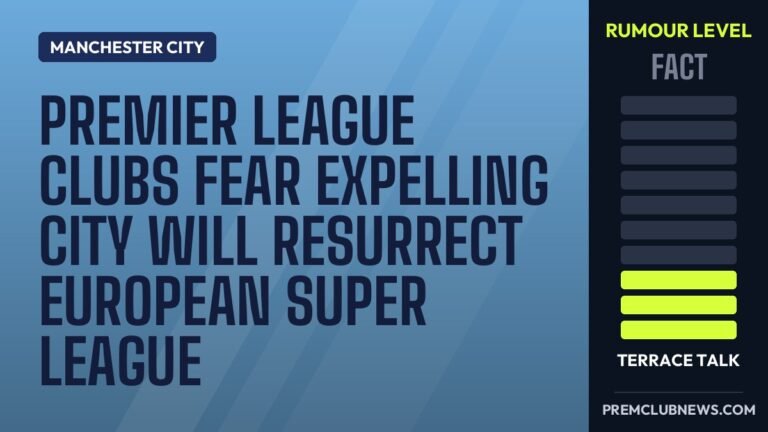 Premier League clubs fear expelling City will resurrect European Super League